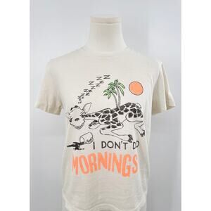 RE/DONE Hanes Graphic T-shirt Giraffe Mornings Tee White Vintage Ivory Cotton S